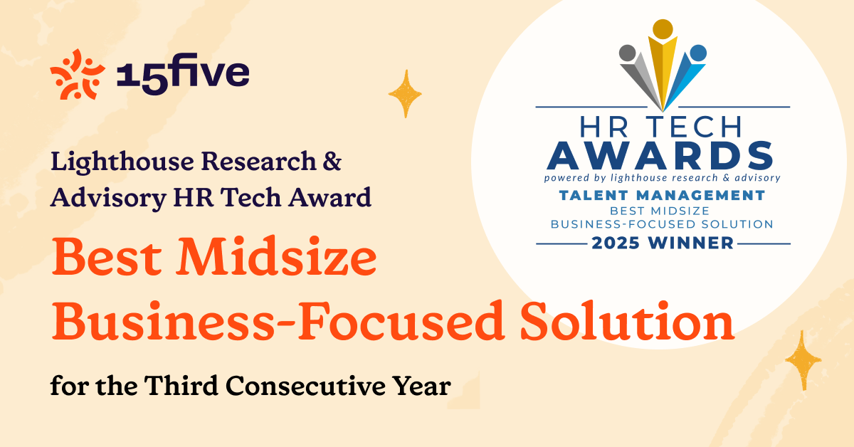 15Five Wins 2025 Lighthouse Research & Advisory HR Tech Award